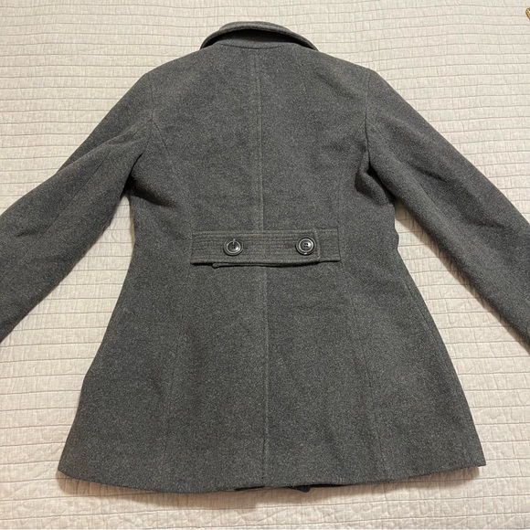 Kenneth Cole Reaction Gray Wool Blend Double Breast Jacket Pea Coat Size 2 - Picture 13 of 14